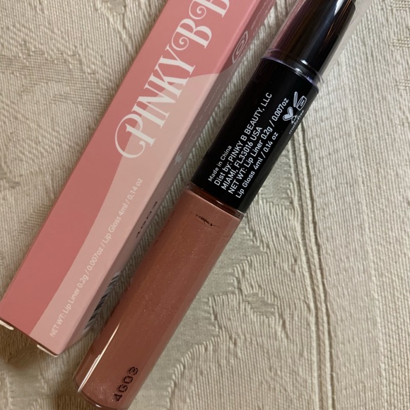 Pinky B The Perfect Lip Combo Nude Lipgloss & Lip Liner Duo 1986 BNIB - Picture 10 of 12